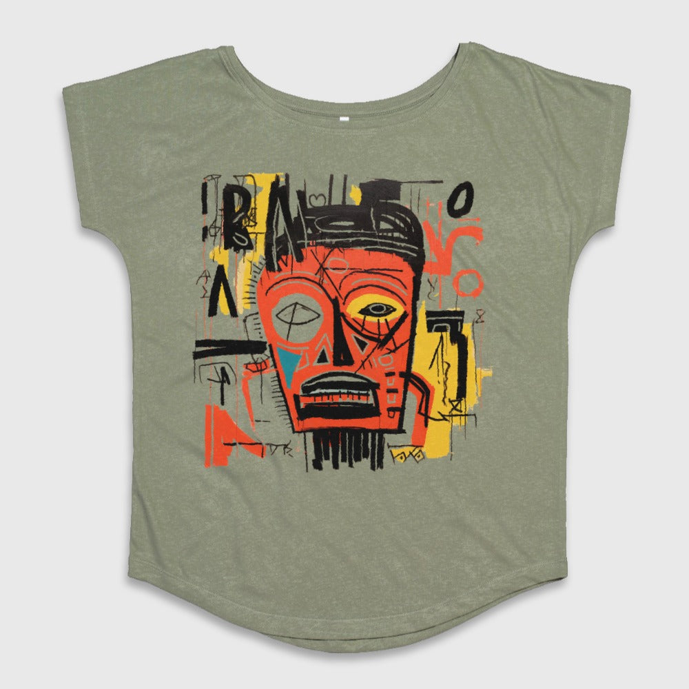 Abstract Tribal Face Art Print Short Sleeve Shirt