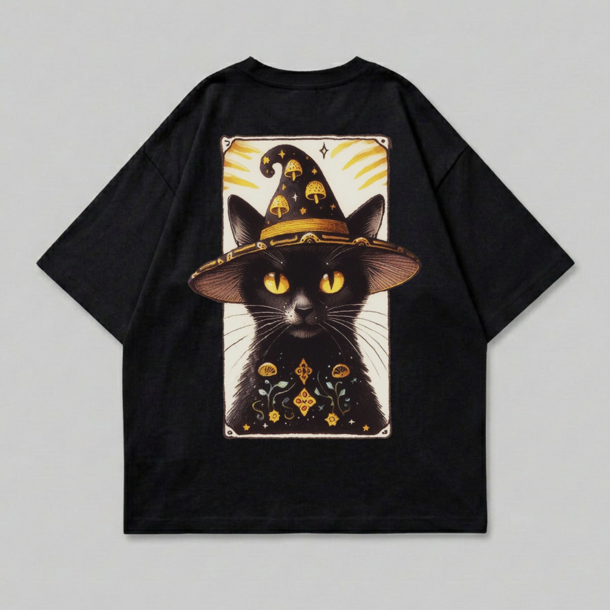 Black Cat Mushroom Wizard Hat Feline Mystic Tarot Art product type
Black cat
Witch cat
Mushroom hat
Feline art
Mystic cat
Tarot art
Wizard cat
Magic cat
Spooky cat
Halloween cat
Cute cat
Occult feline
Dark aesthetic
Graphic tee
Animal print
Whimsical cat
Fantasy art
Cat lover
Unique design
Enchanting cat
