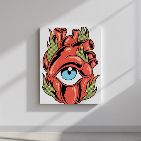 Quadro canvas flaming-heart
