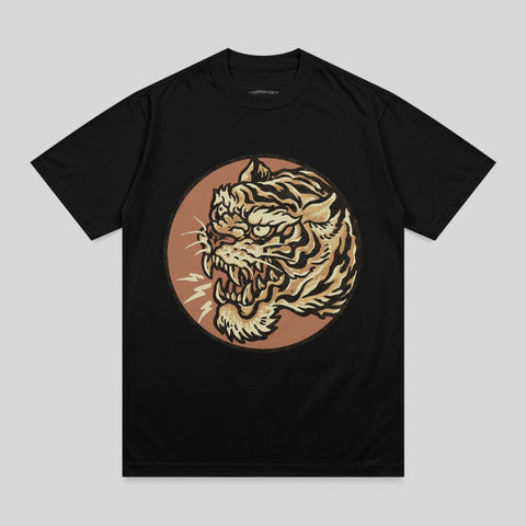 Powerful Roaring Tiger Head Lightning Design Black product type