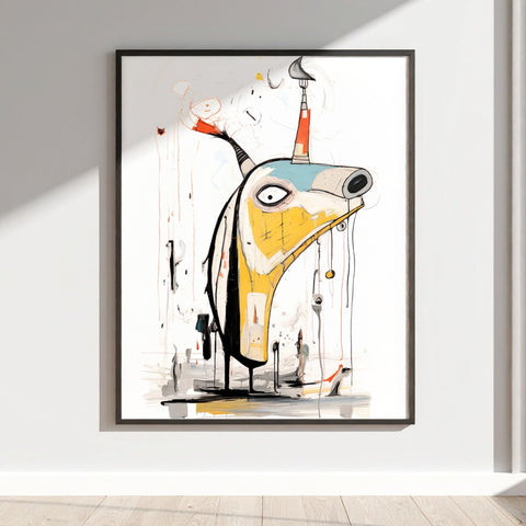Abstract Colorful Animal Head Wall Art Print Decor