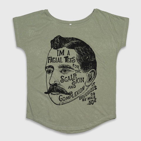 Vintage Print Man Face Graphic Short Sleeve Top