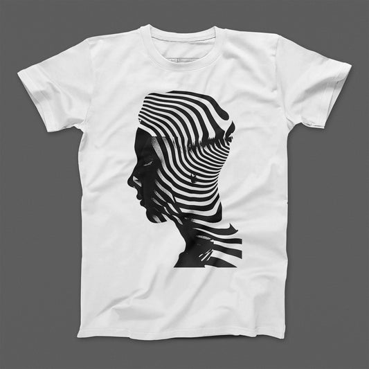 Optical Illusion Silhouette Design T-shirt