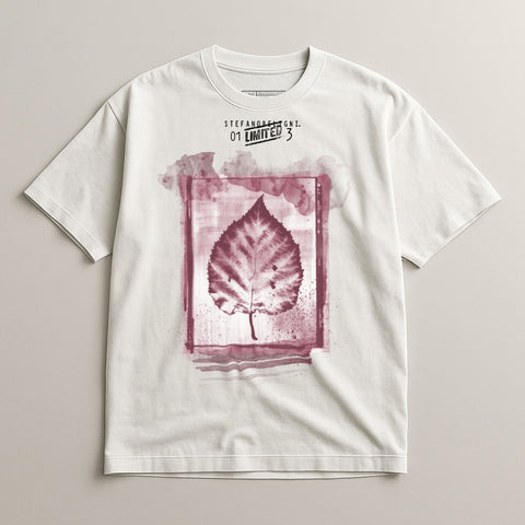 Artistic Leaf Print Design Unique Graphic T-shirt
