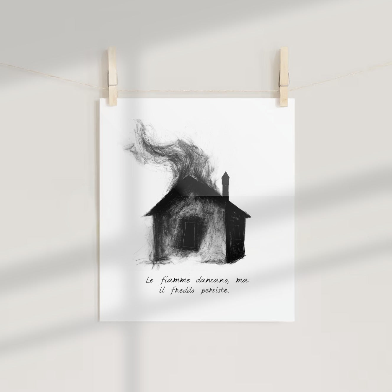 The flames dance but the cold persists Art Print