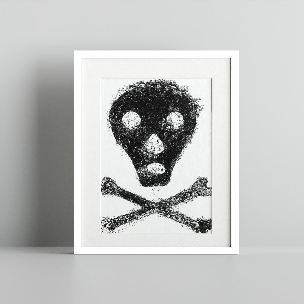 Black Skull and Crossbones Art Print Decorative Wall Art