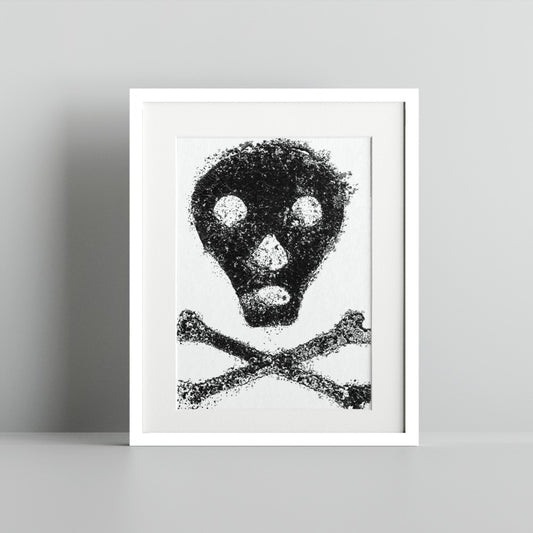 Black Skull and Crossbones Art Print Decorative Wall Art