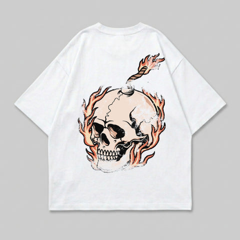 Flaming Skull Bomb Fuse Graphic White T-shirt product type
Skull
Flaming Skull
Bomb Skull
Bomb Fuse
Flames
Graphic Tee
White Tee
Tshirt
Oversized Tee
Streetwear
Edgy Design
Skeleton Art
Fire Design
Unique Graphic
Apparel
Casual Tee
Rock Style
Punk Fashion
Death Motif
Dark Aesthetic