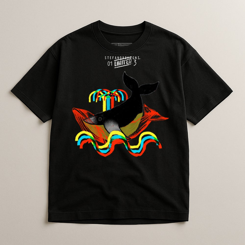 Graphic T-shirt with Bold and Vibrant Whale Design