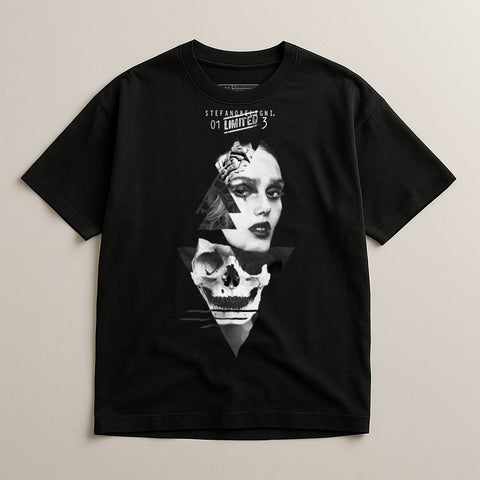 Artistic Skull and Face Graphic T-shirt