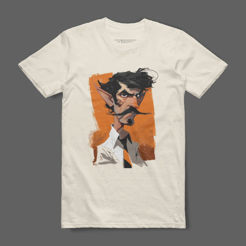 Cartoon Character Graphic Tee with Mustache Design