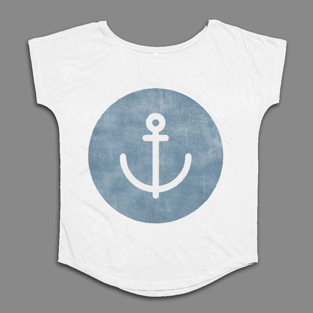 Nautical Anchor Graphic White T-Shirt for Casual Wear