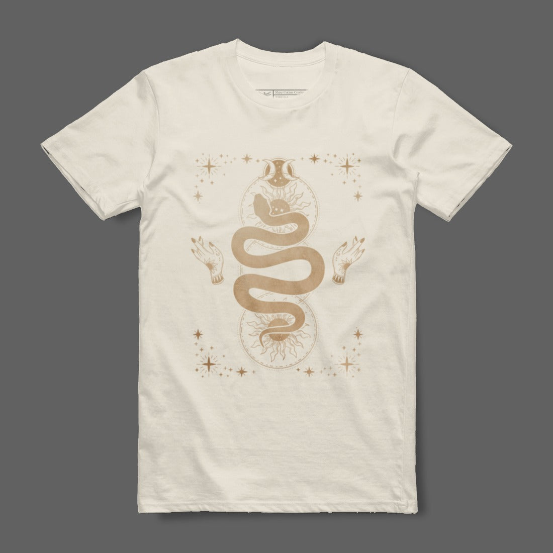 Mystical Snake Design with Stars and Hands Shirt
