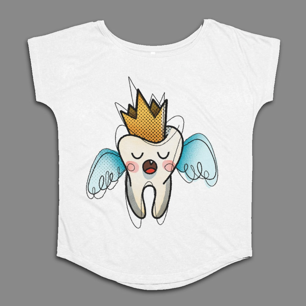 Cute Tooth Fairy Cartoon Graphic Women's T-shirt