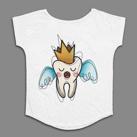 Cute Tooth Fairy Cartoon Graphic Women's T-shirt