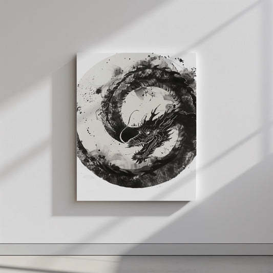 Quadro canvas moon-dragon
