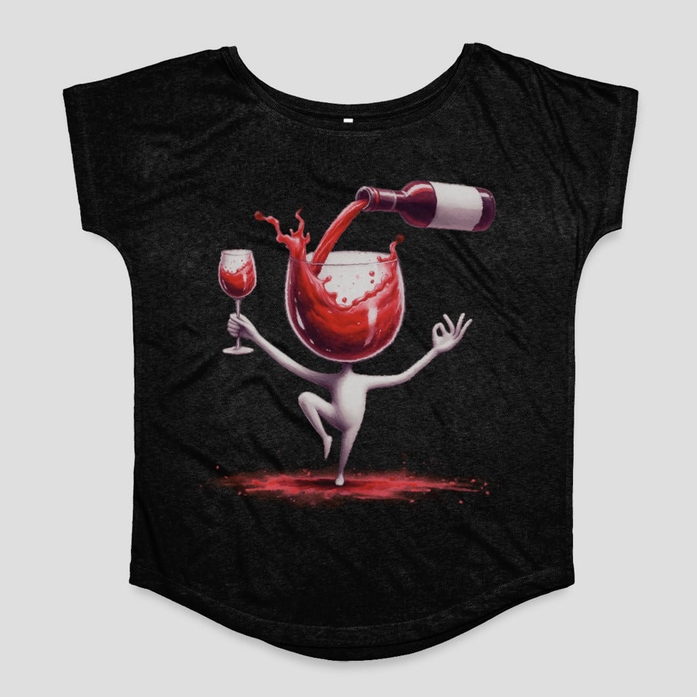Dancing Wine Glass Character with Bottle design top