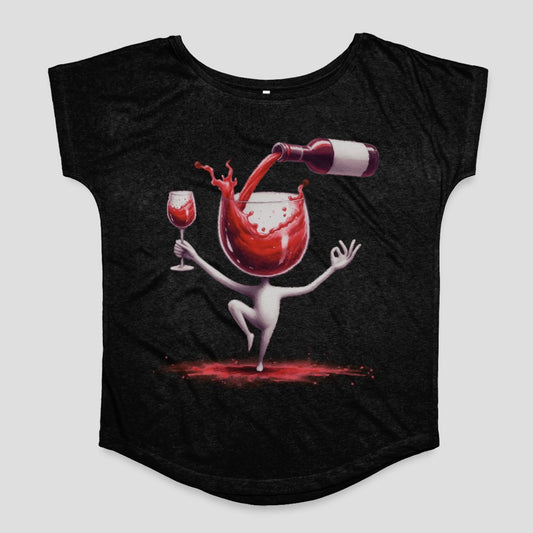 Dancing Wine Glass Character with Bottle design top