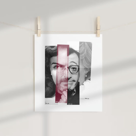 Unique Mixed Faces Art Print Hanging Artwork