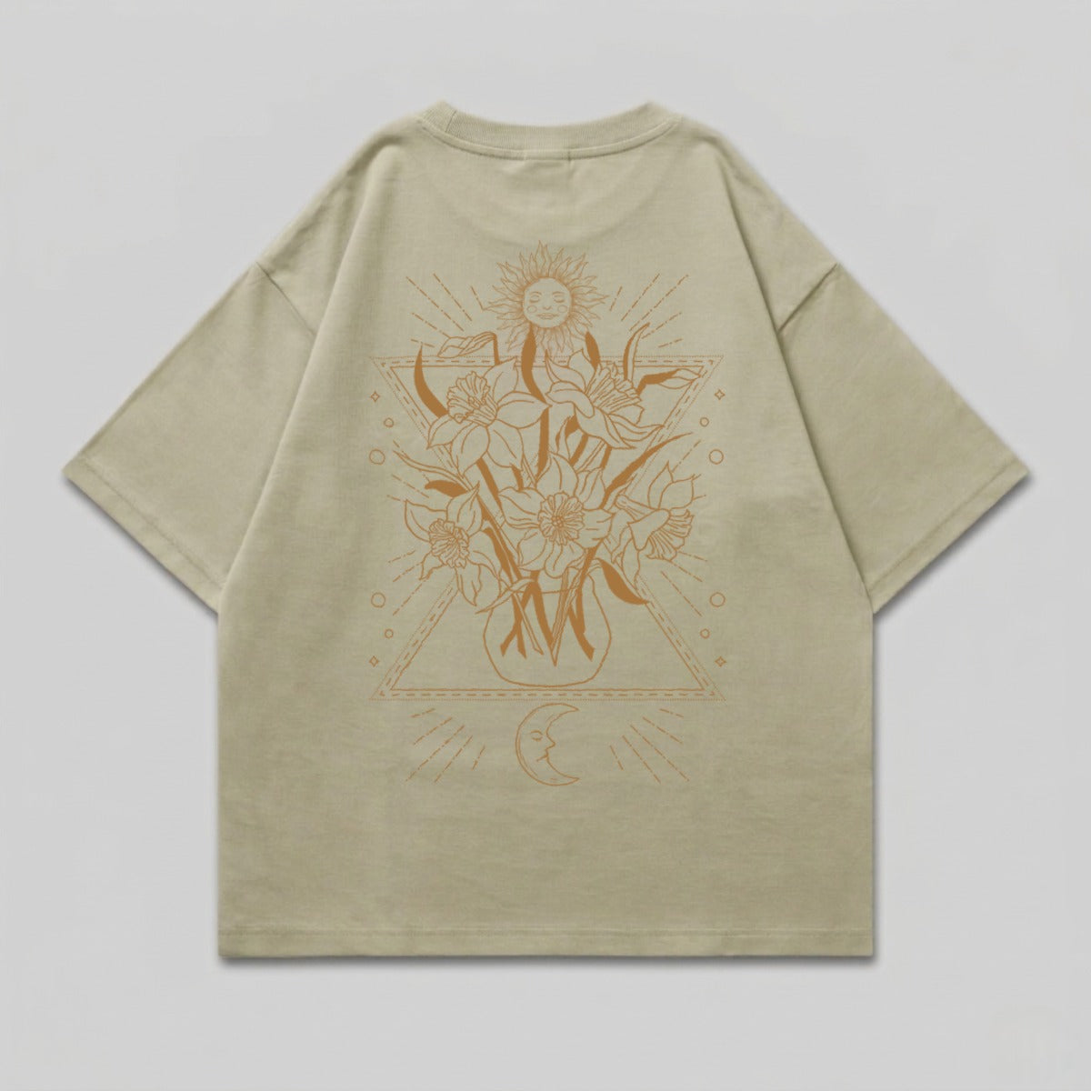 Celestial Floral Geometric Sun Moon Triangle product type