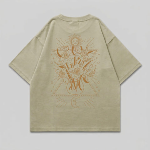 Celestial Floral Geometric Sun Moon Triangle product type