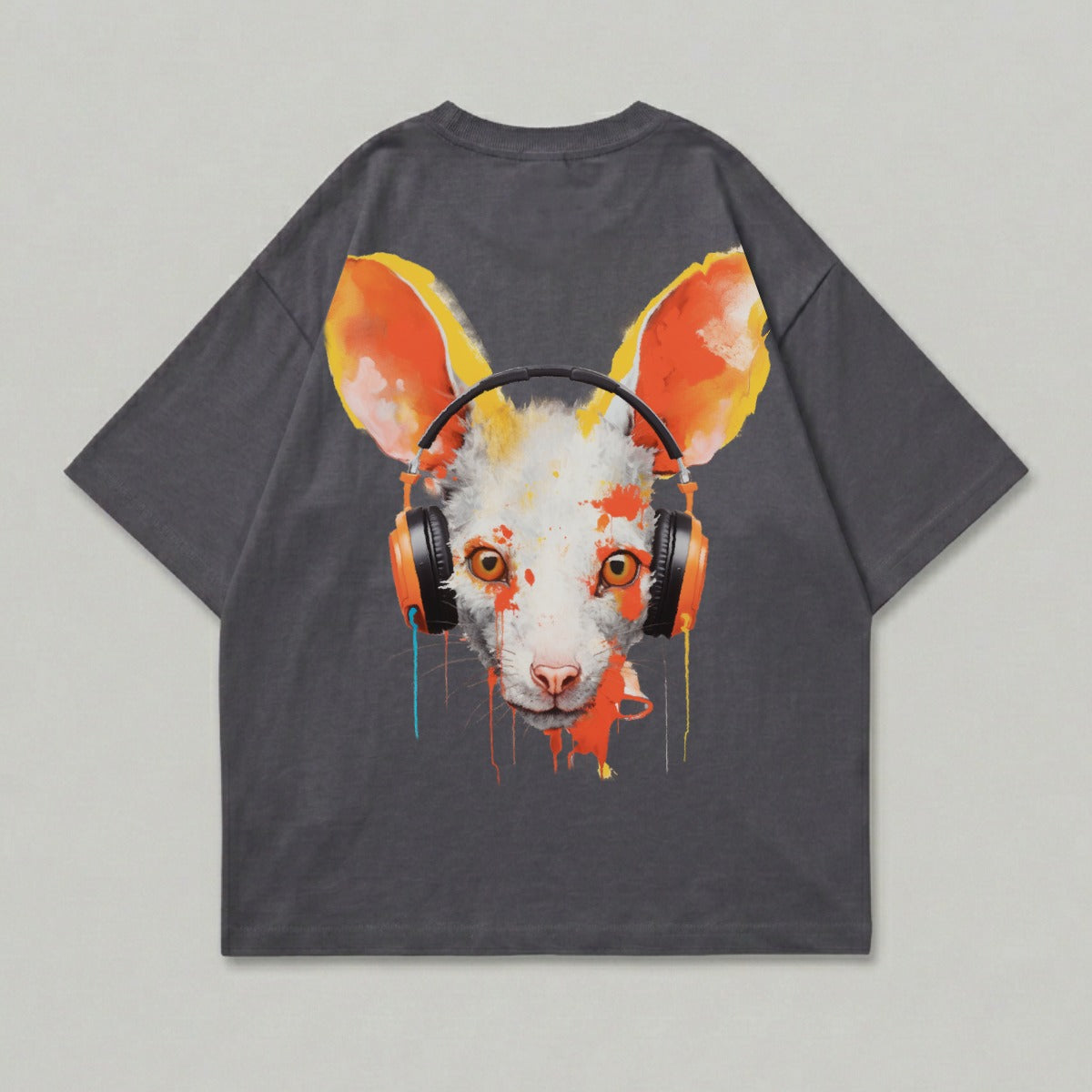 Playful creature headphones paint splatter vivid product type