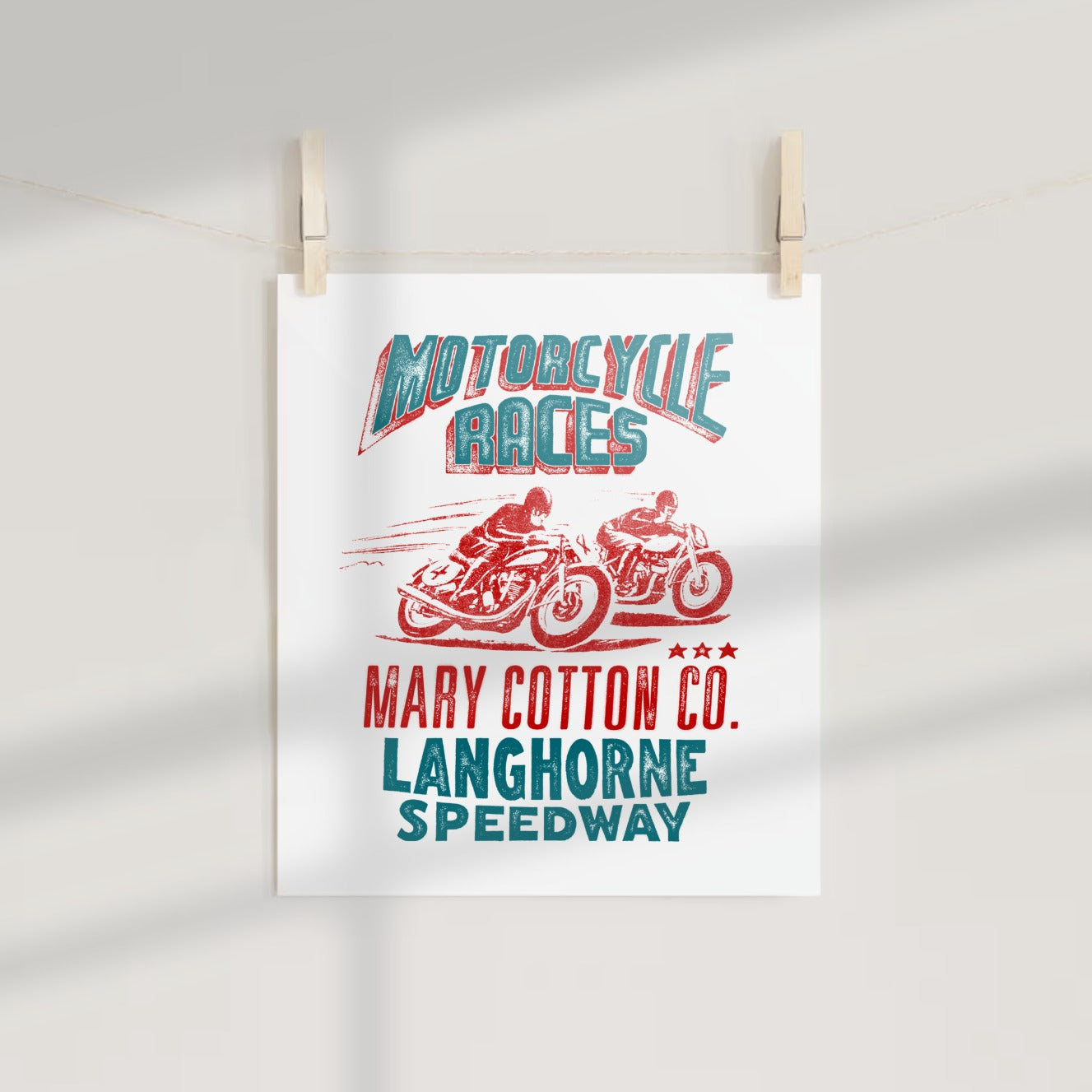Vintage Motorcycle Races Langhorne Speedway Poster