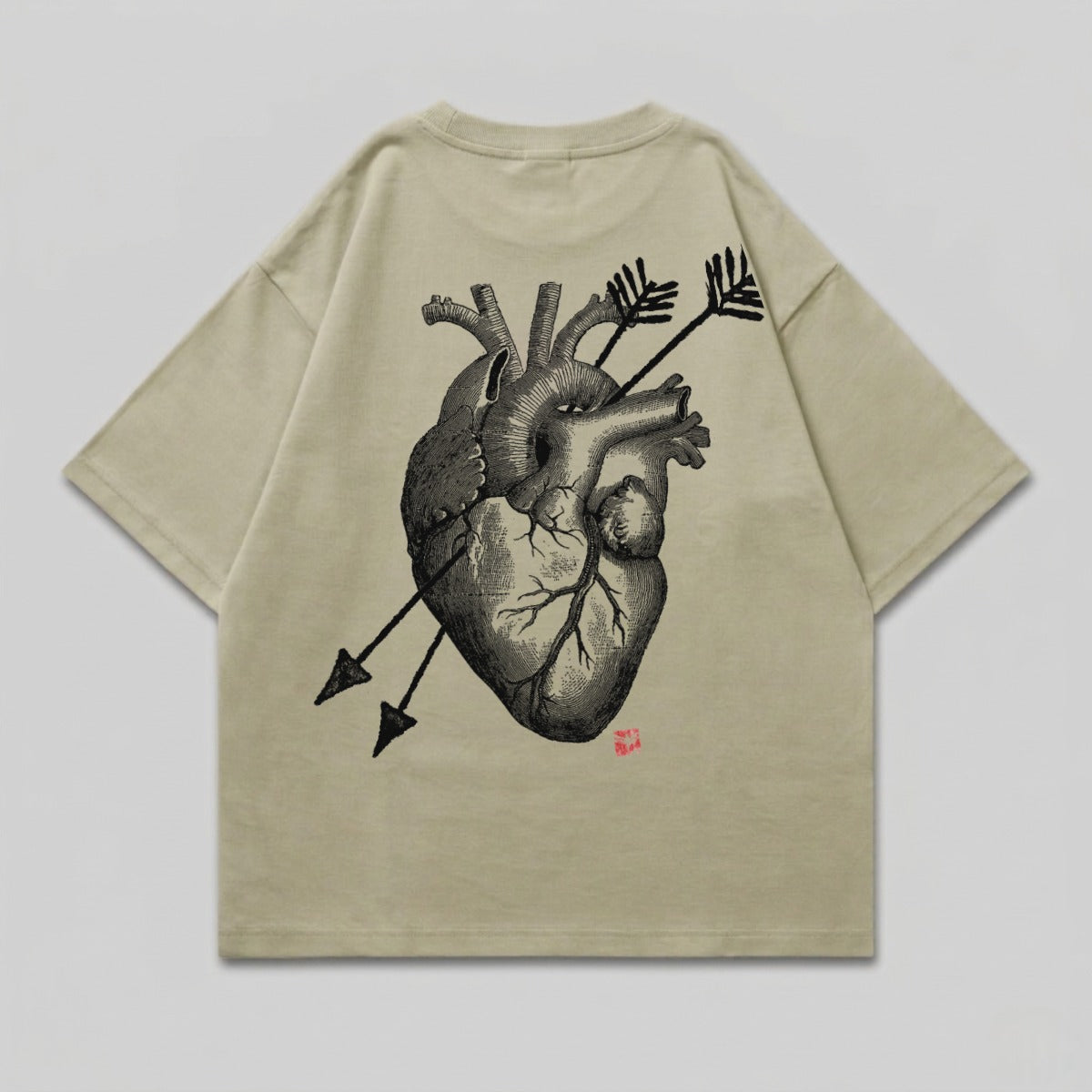 Beige Anatomical Heart Arrows Graphic T-Shirt product type