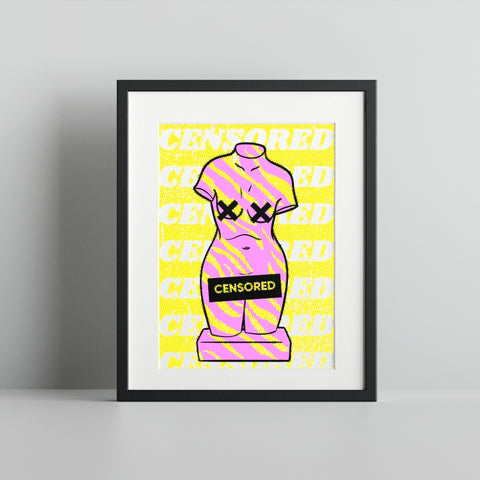 Bold Censored Pop Art Style Poster Wall Decor