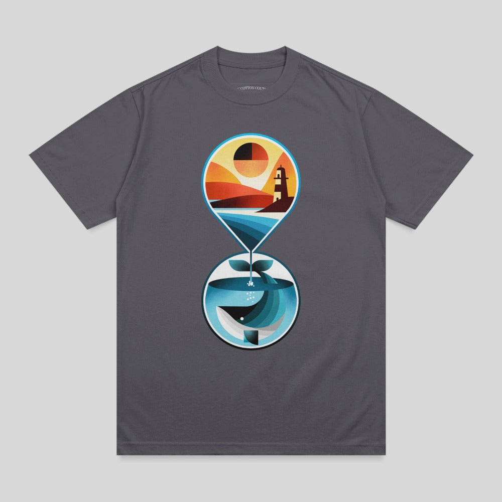 Lighthouse Whale Ocean Horizon Drop Graphic product type