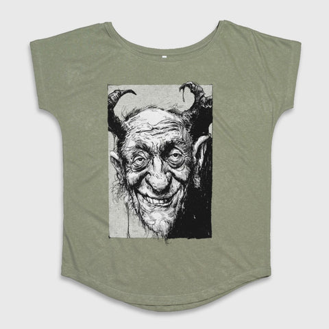 Vintage Style Creepy Horned Demon Tee Shirt