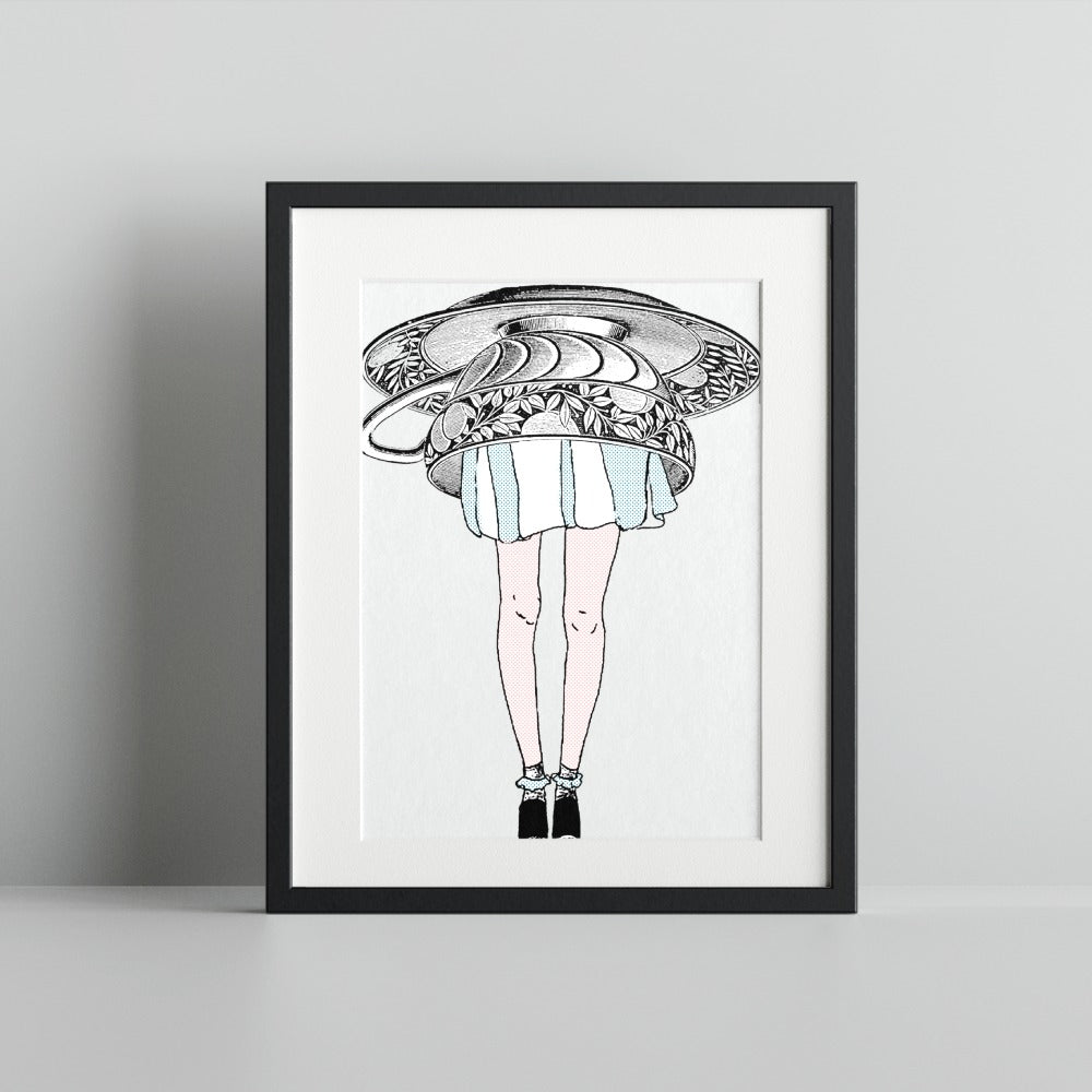 Abstract Art Illustration of Woman in Black Frame Artwork