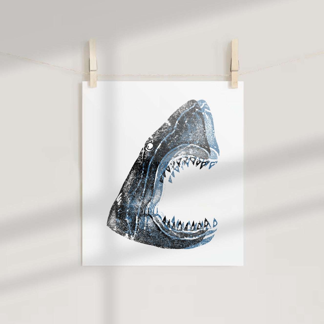 Ferocious Shark with Open Jaws Poster Artwork