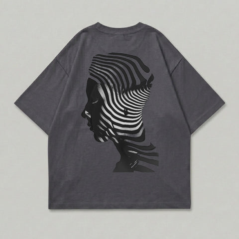 Abstract Striped Head Profile T-shirt Graphic Design product type