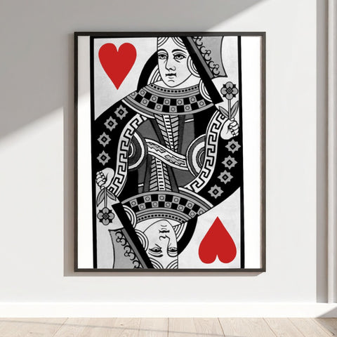 Queen of Hearts Wall Art Print for Home Decor