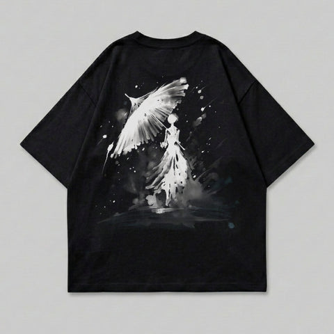 Ethereal figure umbrella design black shirt product type