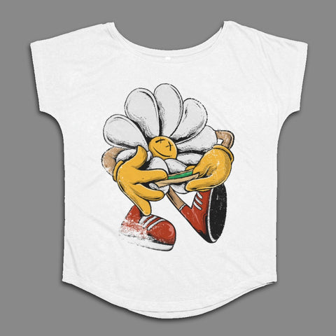 Flower Character with Sneakers Graphic T-Shirt