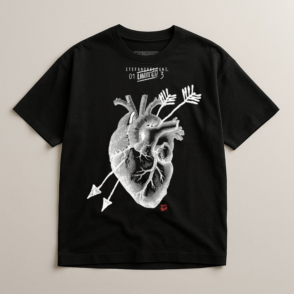 Heart with Arrow Graphic Black Shirt