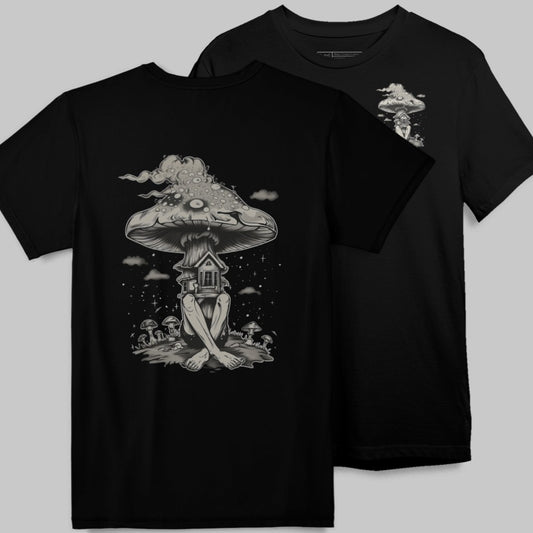 Cosmic Mushroom House Art Custom Graphic Tee