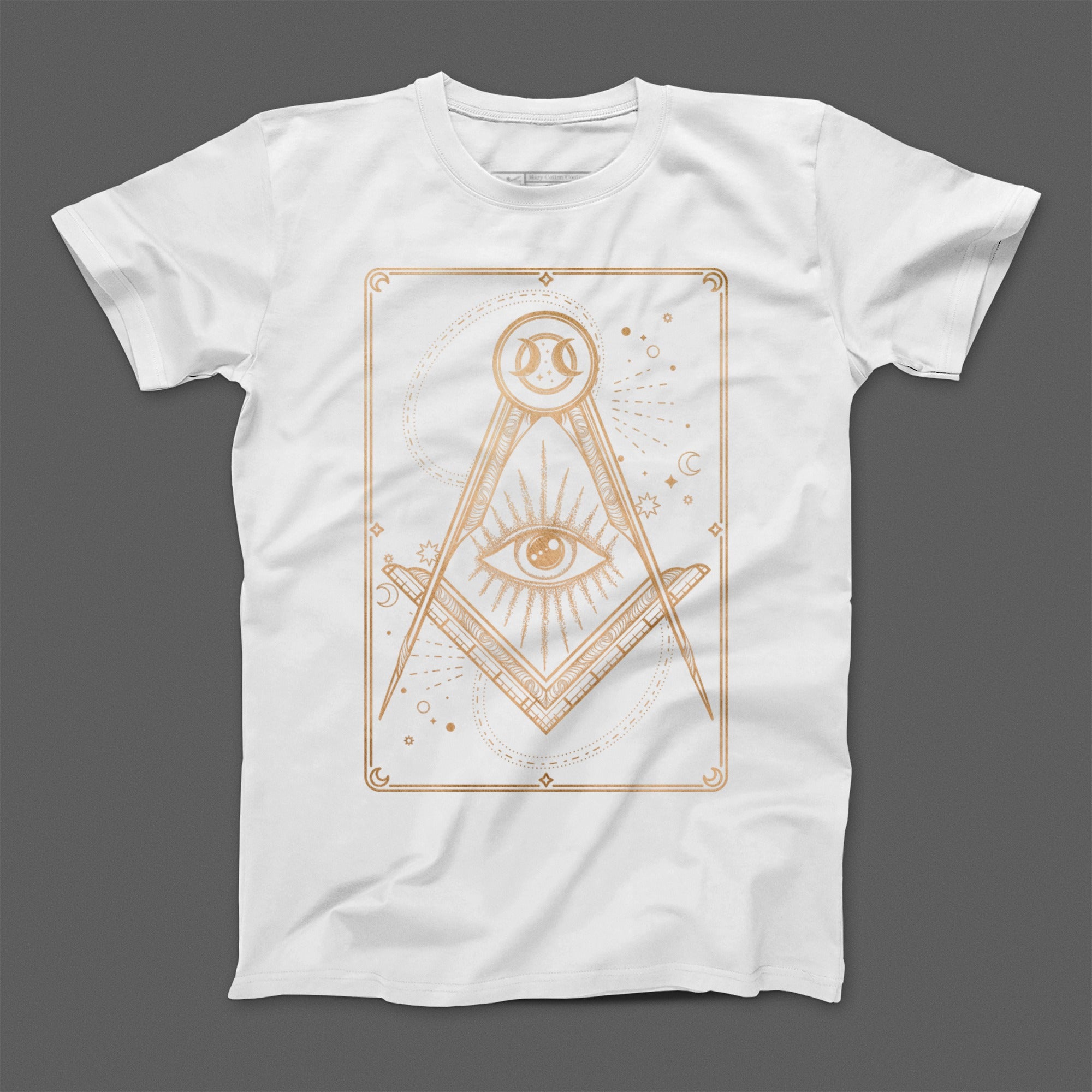 Masonic Eye and Compass Graphic T-Shirt Design