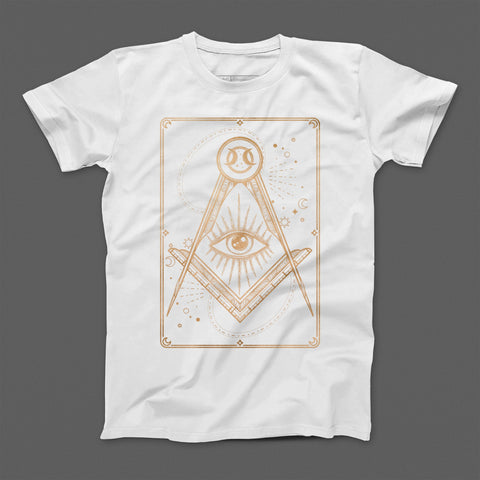 Masonic Eye and Compass Graphic T-Shirt Design