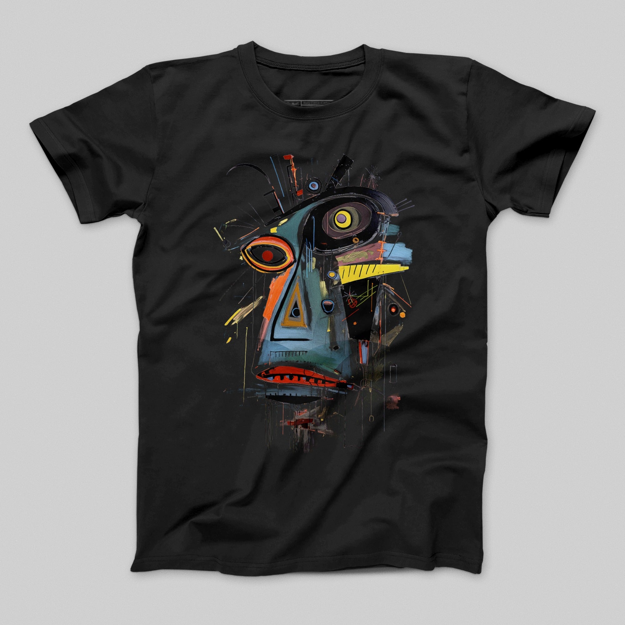 Abstract Geometric Face Art Graphic T-Shirt