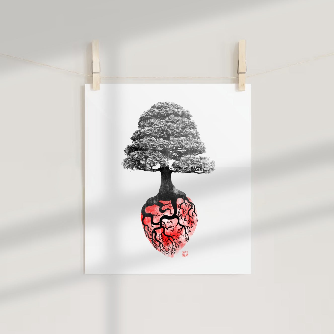 Tree Branches Forming Heart Art Print for Unique Decor