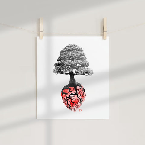 Tree Branches Forming Heart Art Print for Unique Decor