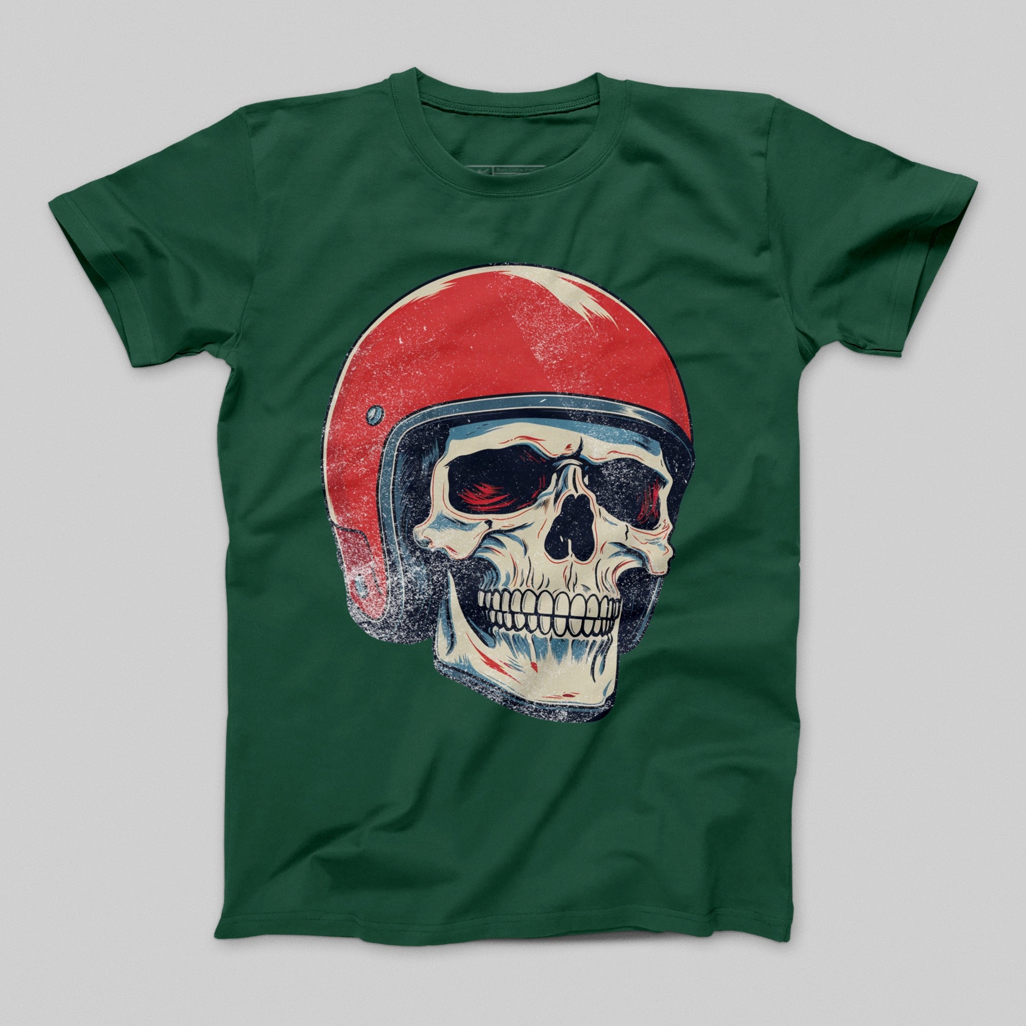 Skull with Red Helmet Graphic T-Shirt