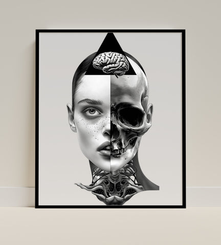 Surreal Anatomy Duality Art Print for Wall Decor