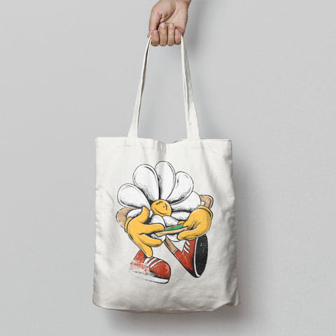 Cute Cartoon Flower with Red Shoes Tote Bag
