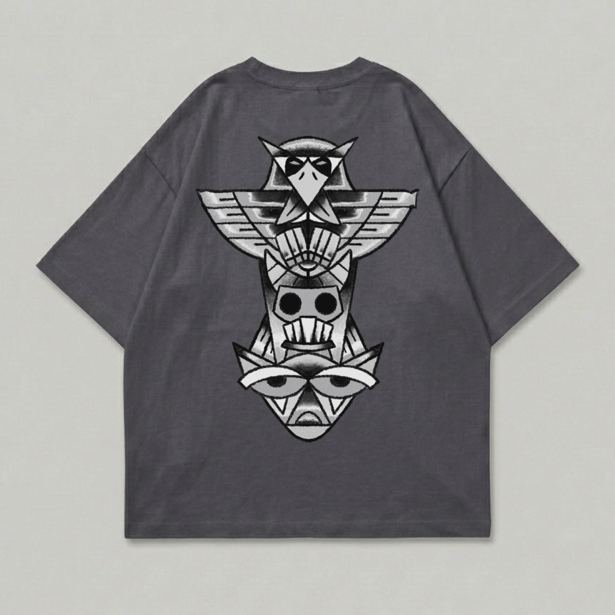 Dark Gray Totem Pole Graphic Design T-Shirt product type