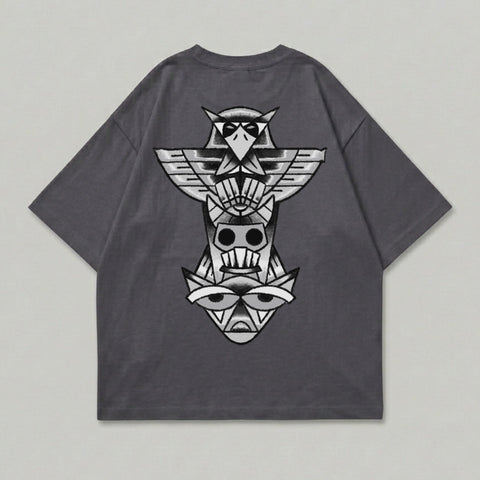 Dark Gray Totem Pole Graphic Design T-Shirt product type