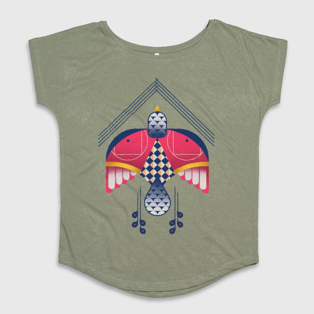 Abstract Colorful Bird Pattern T-shirt